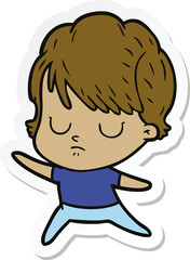 sticker of a cartoon woman