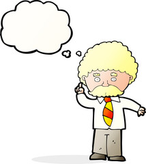 cartoon teacher with thought bubble