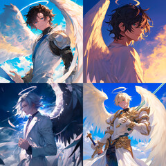 Set of avatar male angel