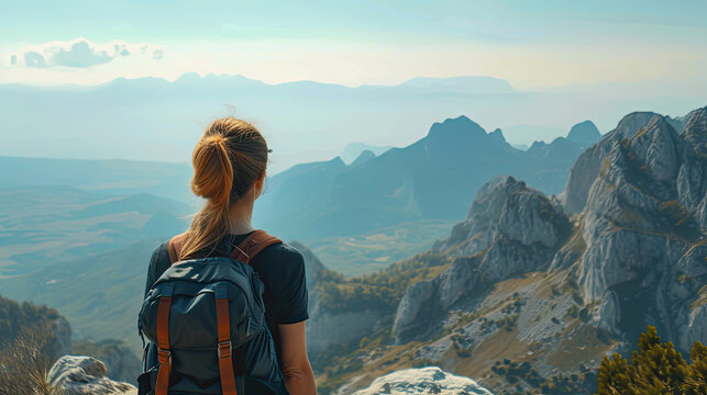 woman in the mountains