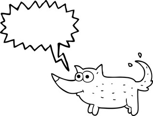 speech bubble cartoon dog wagging tail