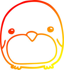 warm gradient line drawing cute cartoon penguin