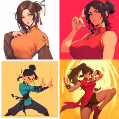 Set of avatar female kung fu