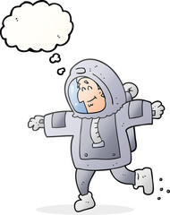 Fototapeta premium thought bubble cartoon astronaut
