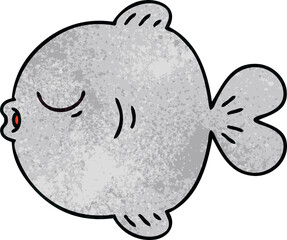 quirky hand drawn cartoon fish