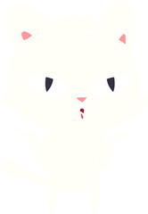 flat color style cartoon cat