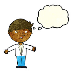 Obraz premium cartoon man in casual jacket with thought bubble