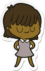 sticker of a cartoon woman