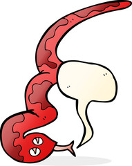 cartoon hissing snake with speech bubble