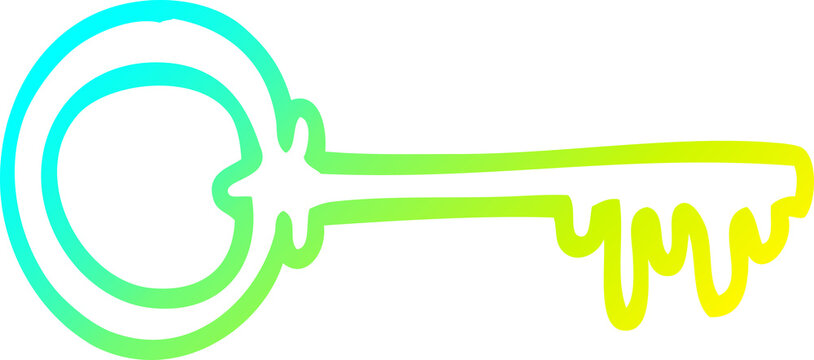 recommend clip art: cold gradient line drawing cartoon key