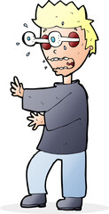cartoon terrified boy
