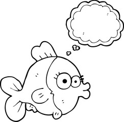 funny thought bubble cartoon fish