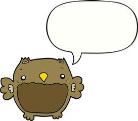 cartoon owl and speech bubble