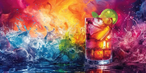 Cocktail Canvas - Mixology Magic Unleashed - Vibrant Drinkscape - A Symphony of Colors