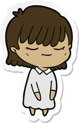 sticker of a cartoon woman