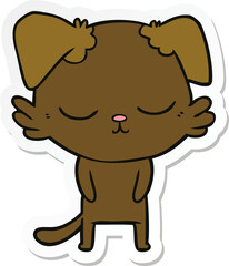 sticker of a cute cartoon dog