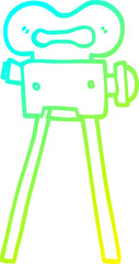 cold gradient line drawing cartoon film camera