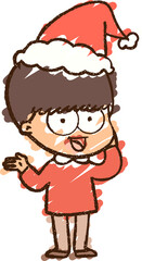 Christmas Man Chalk Drawing