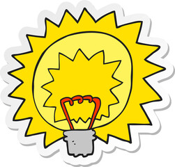 sticker of a cartoon light bulb