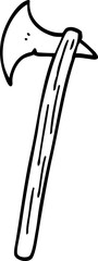 line drawing cartoon golden large axe