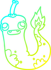 cold gradient line drawing cartoon hot chilly