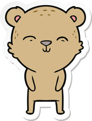 sticker of a happy cartoon bear