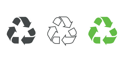 Recycle icon set vector. Rotate circle symbol vector illustration
