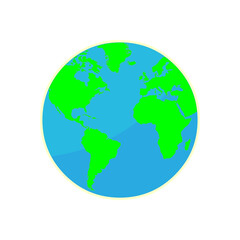 Vector planet Earth icon. Flat planet Earth icon. Flat design vector illustration for web banner, web and mobile, infographics. Vector Earth icon graphic. Vector icon isolated on gradient background