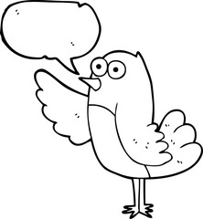 speech bubble cartoon bird