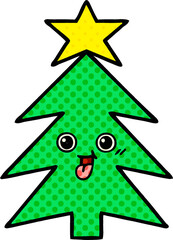Fototapeta premium comic book style cartoon christmas tree