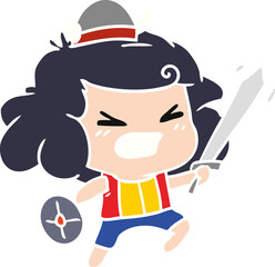 cartoon of kawaii viking child