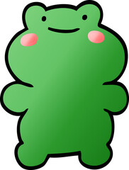 funny cartoon doodle frog