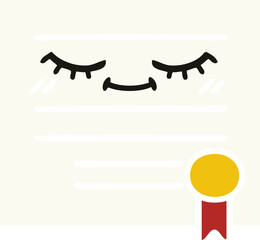 flat color retro cartoon graduation diploma