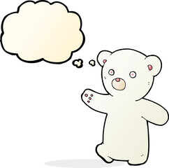 Obraz na płótnie Canvas cartoon polar bear cub with thought bubble