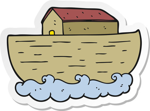 recommend clip art: sticker of a cartoon noahs ark