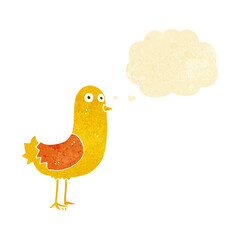 cartoon bird with thought bubble