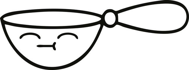 line drawing cartoon measuring spoon