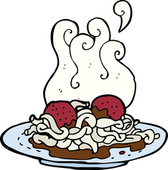 cartoon spaghetti and meatballs