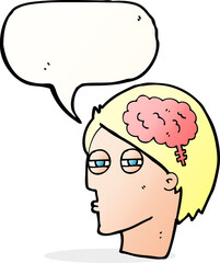 cartoon man thinking carefully with speech bubble