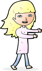 Fototapeta premium cartoon happy girl