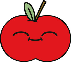 cute cartoon red apple