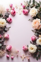 flower frame, minimalism, place for text