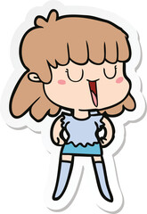sticker of a cartoon woman