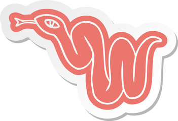 Obraz premium cartoon sticker of a garden snake