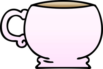 quirky gradient shaded cartoon mug