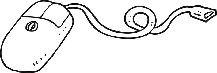 black and white cartoon computer mouse