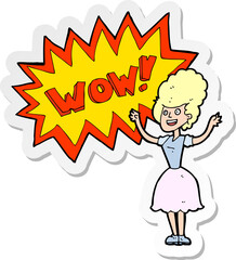 sticker of a cartoon wow