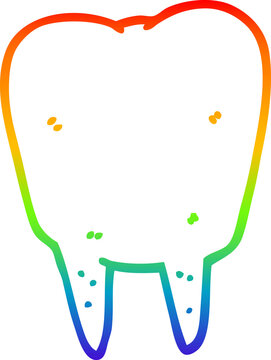 recommend clip art: rainbow gradient line drawing cartoon tooth