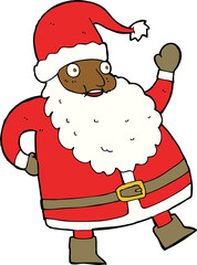 funny waving santa claus cartoon