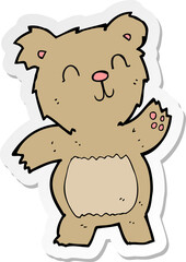 sticker of a cartoon teddy bear